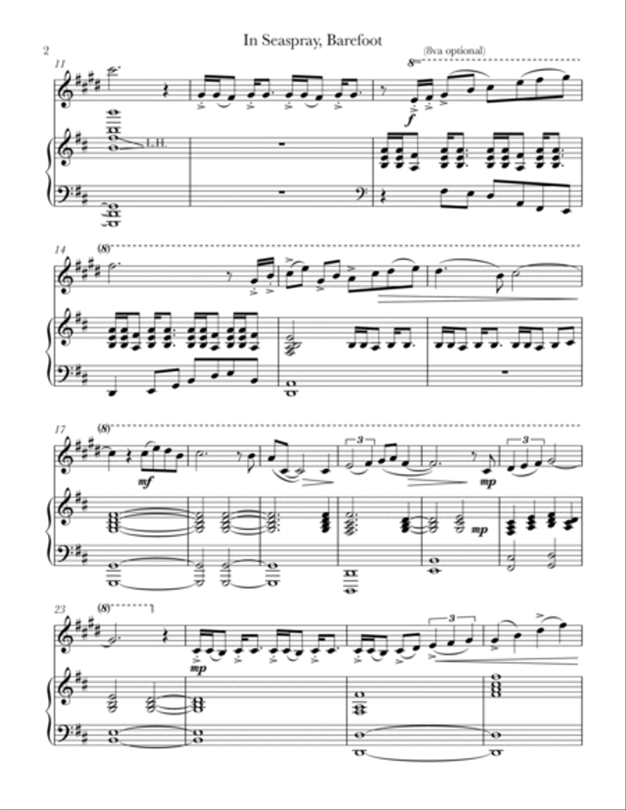 In Seaspray, Barefoot (clarinet & piano) Clarinet Solo scores gallery preview page 3