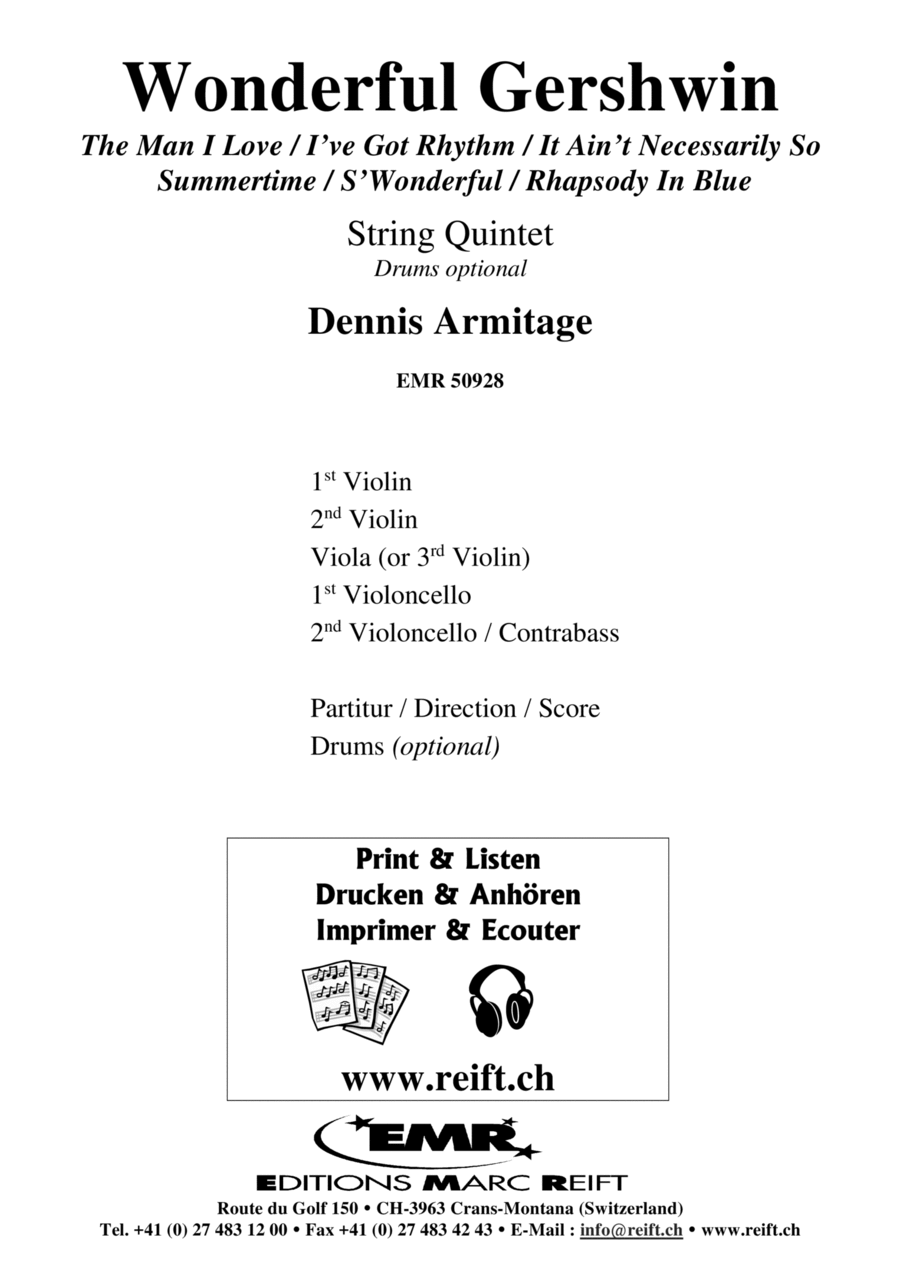 Wonderful Gershwin String Quintet scores gallery preview page 1