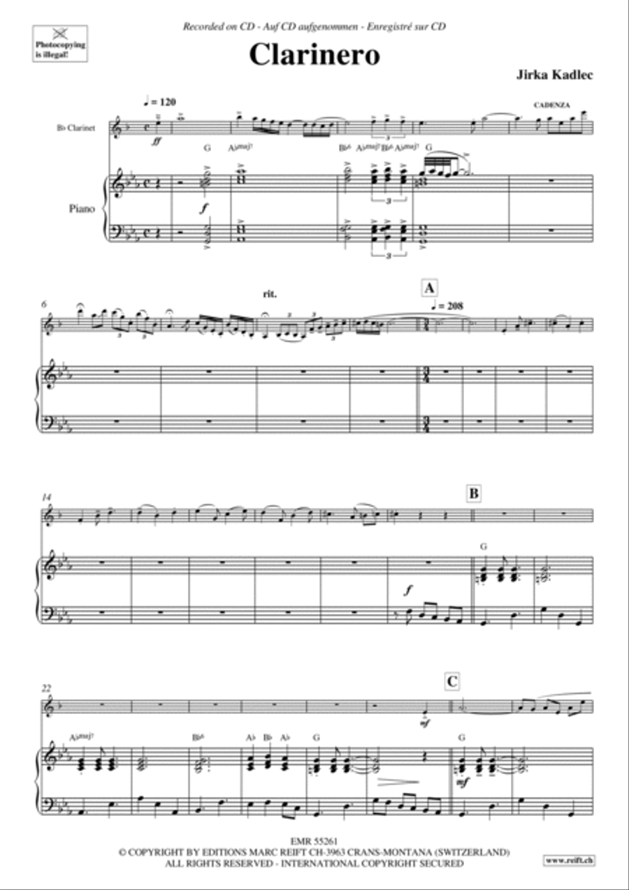 Clarinero Clarinet Solo scores gallery preview page 4