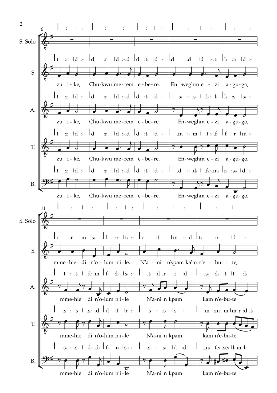 Mu di Njo Nacho Ngozi _ Jisike Asula Ngongo 4-Part scores gallery preview page 2