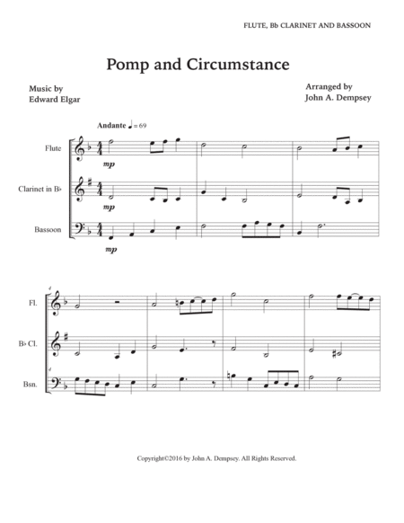 Pomp and Circumstance (Woodwind Trio): Flute, Clarinet and Bassoon image number null