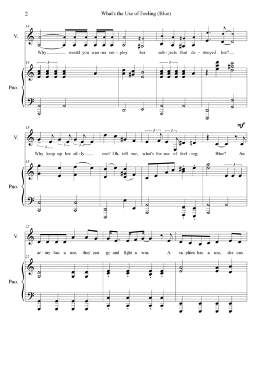 What's The Use Of Feeling (blue) Voice scores gallery preview page 2