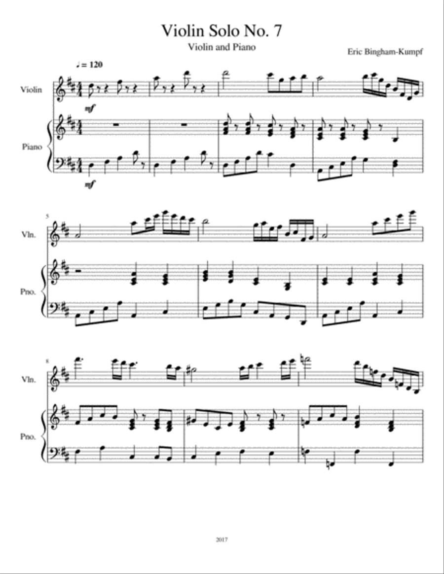 Violin Solo No. 7 Violin Solo scores gallery preview page 1