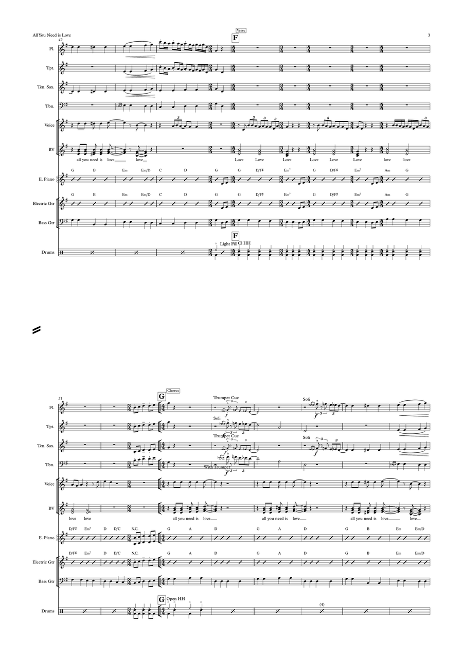 All You Need Is Love Small Ensemble scores gallery preview page 3