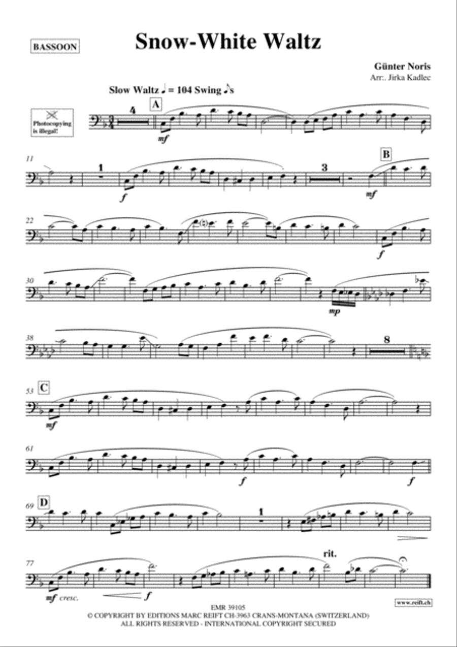 Snow-White Waltz Bassoon Solo scores gallery preview page 2