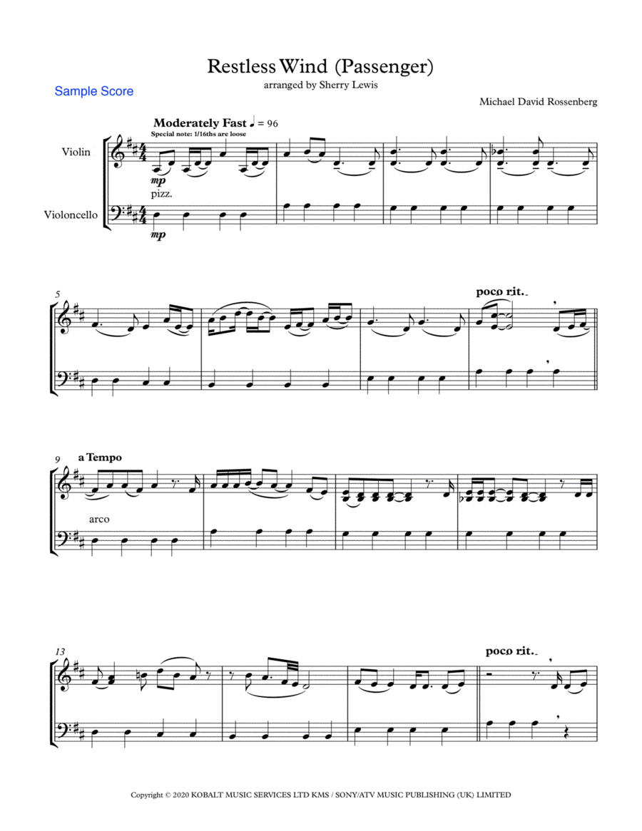 Restless Wind String Duet scores gallery preview page 1