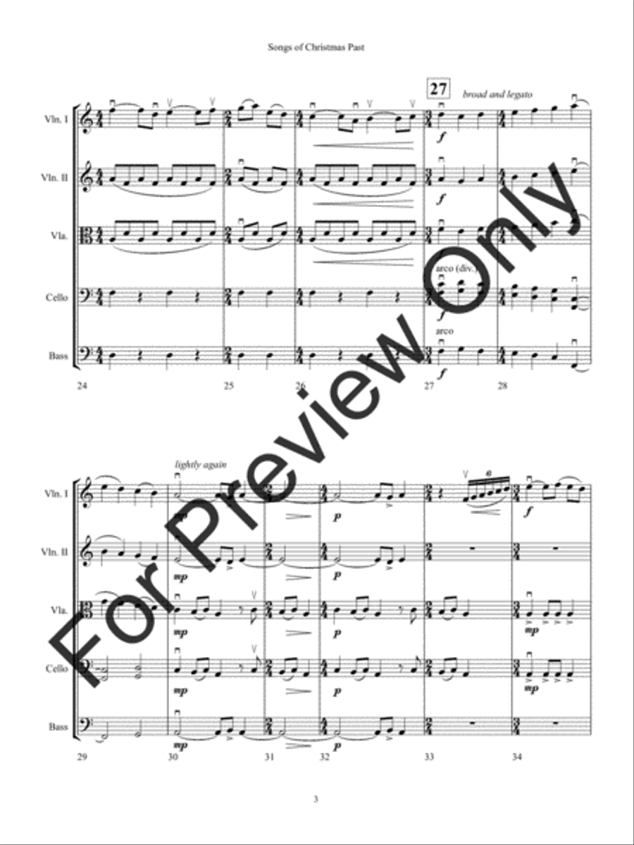 Songs of Christmas Past String Orchestra scores gallery preview page 6
