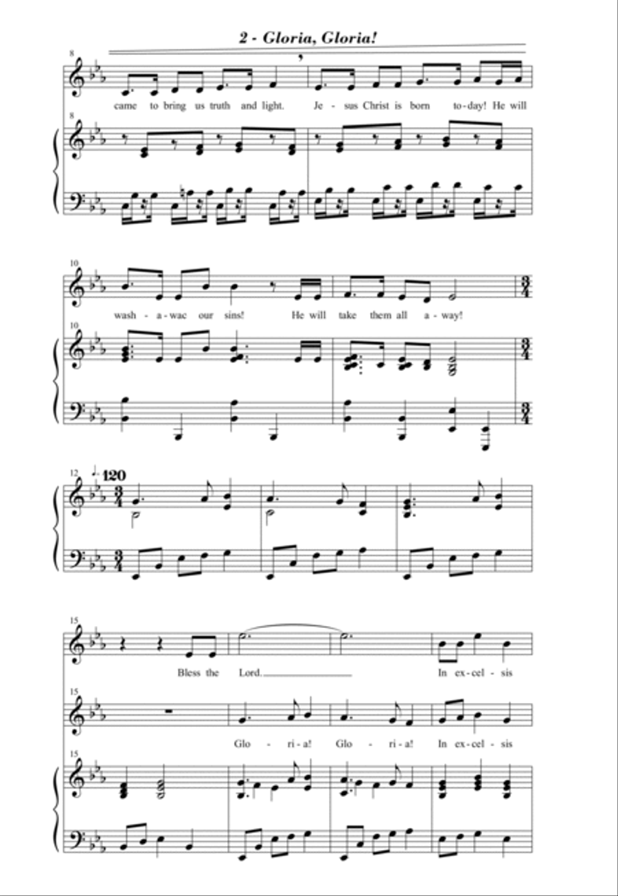 Gloria, Gloria 2-Part scores gallery preview page 2