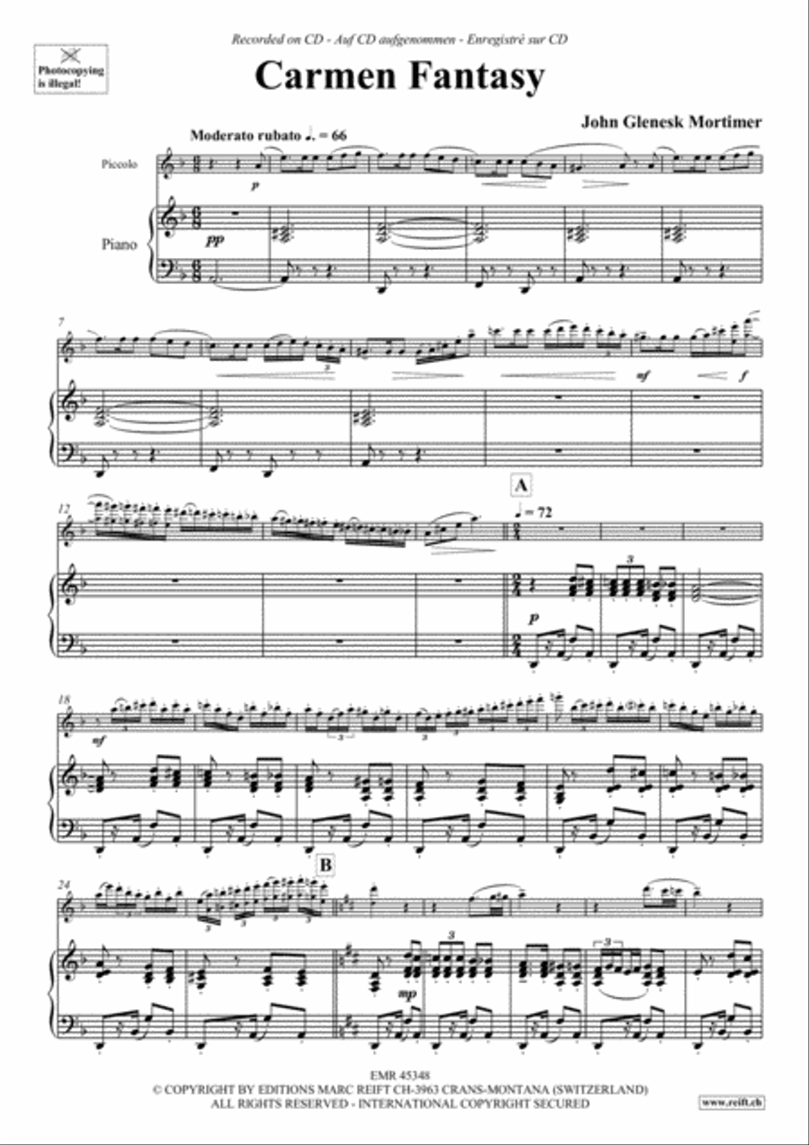 Carmen Fantasy Piccolo scores gallery preview page 6