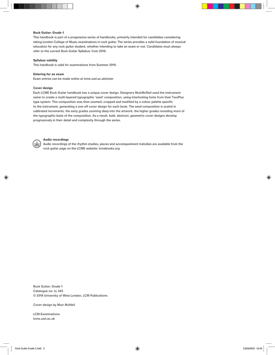 LCME Rock Guitar Handbook 2019 - Grade 1 Electric Guitar scores gallery preview page 2
