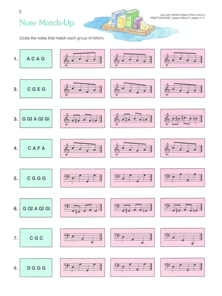 Alfred's Basic Piano Prep Course Notespeller, Book F