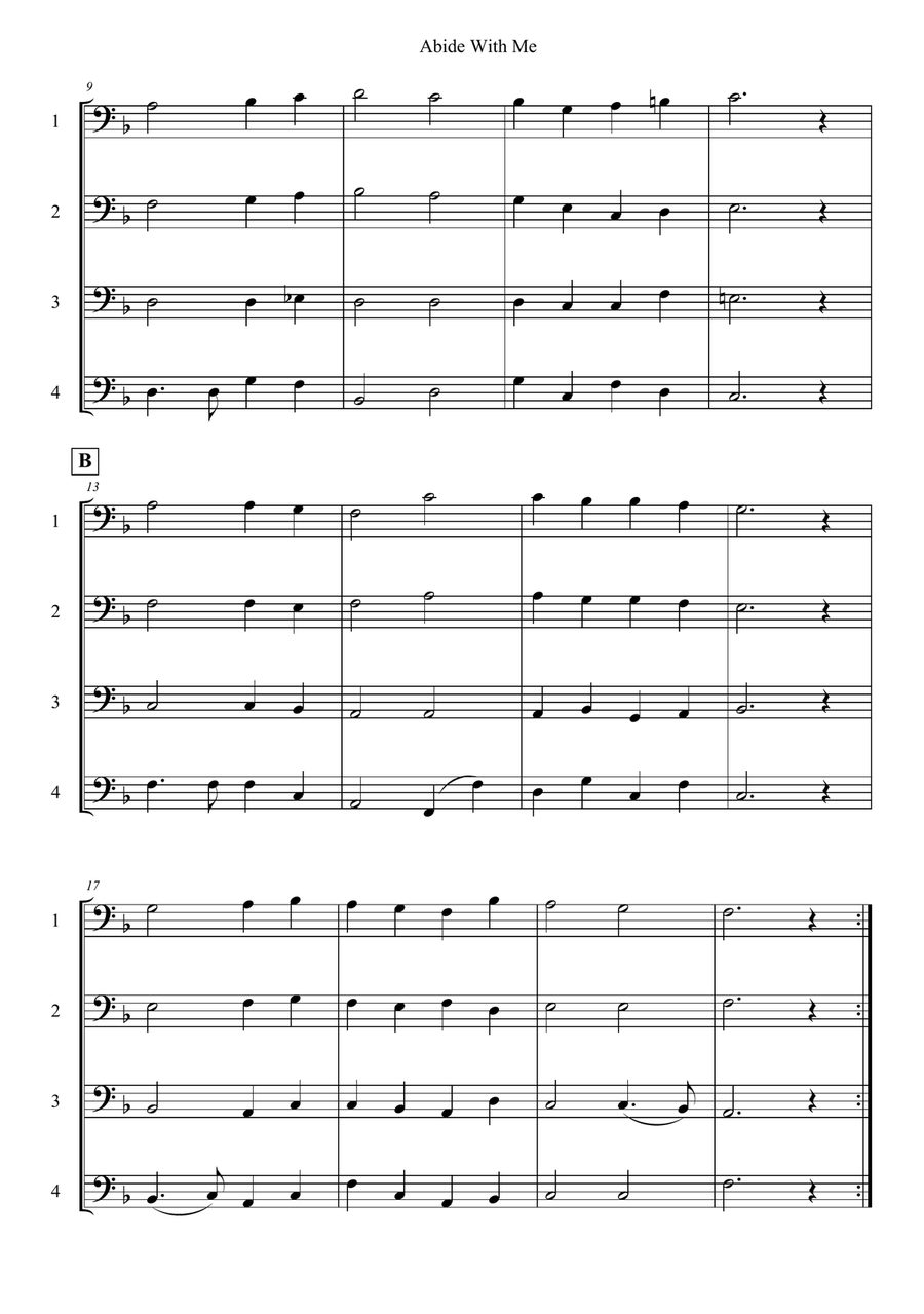 Abide With Me Woodwind Quartet scores gallery preview page 2