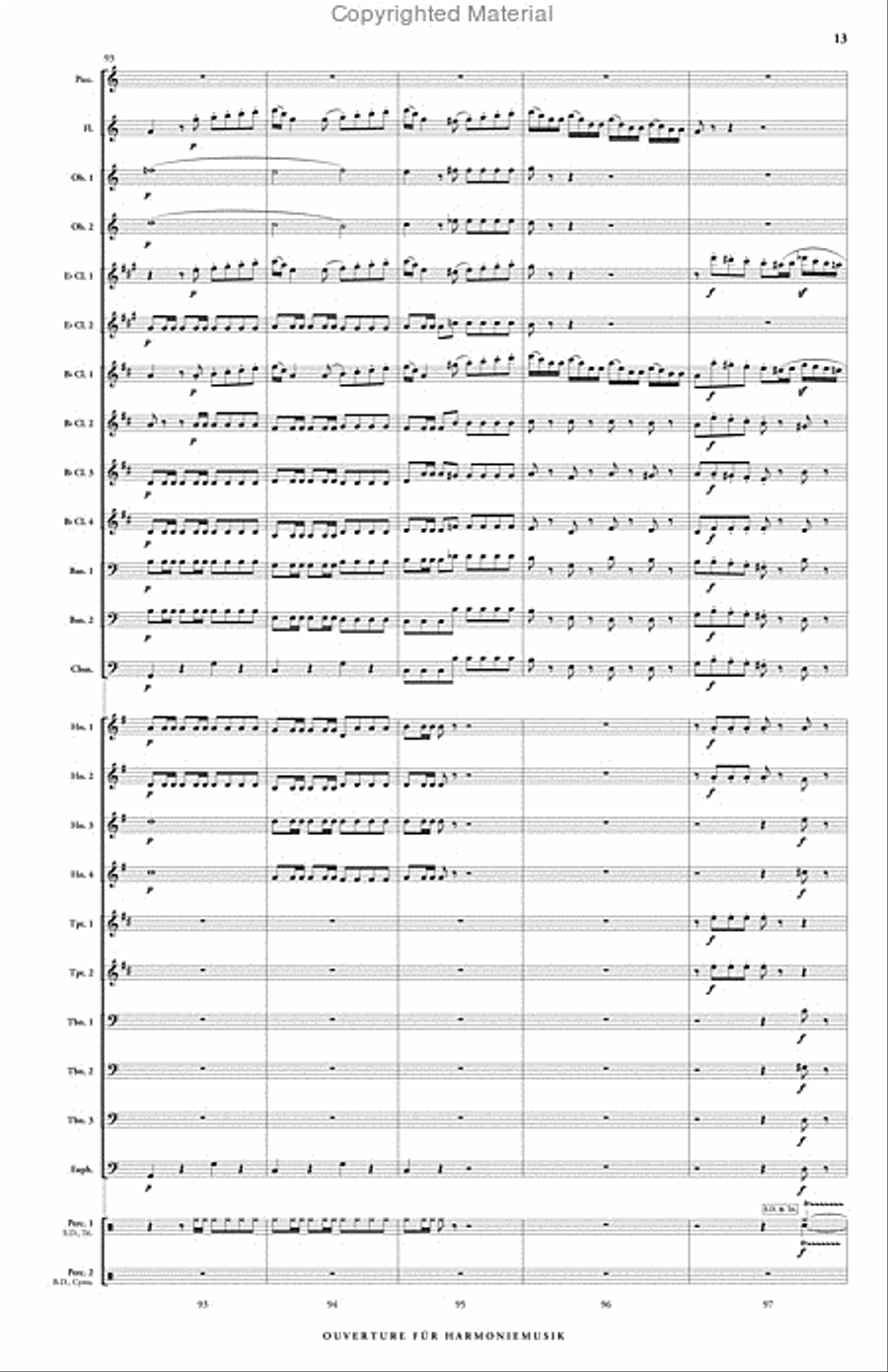 Ouverture fur Harmoniemusik (score & parts) B-Flat Clarinet scores gallery preview page 14