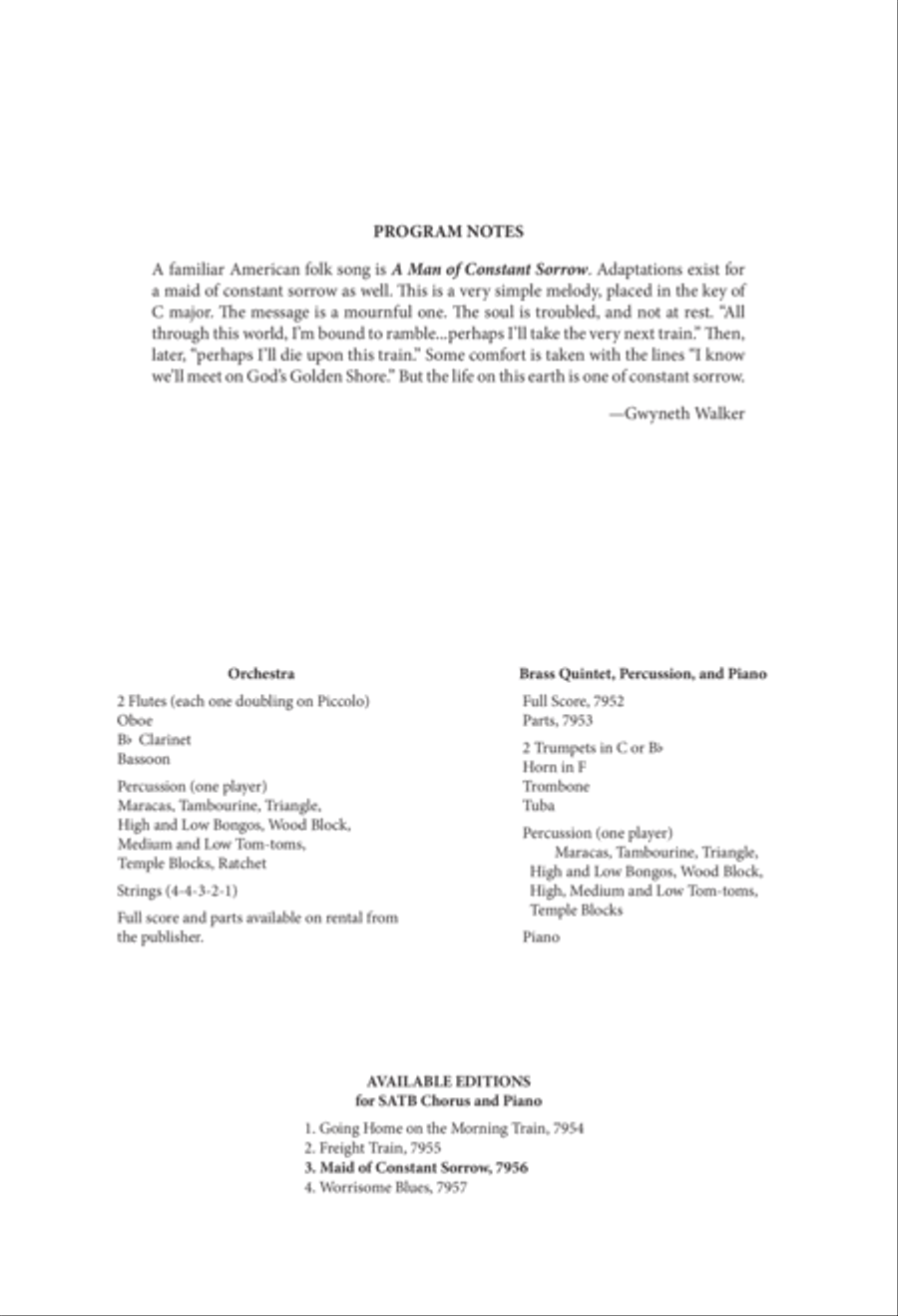 Maid of Constant Sorrow 4-Part scores gallery preview page 2