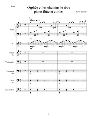 Orphée et les chemins le rêve (version pour piano, flûte et cordes)