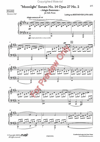 Moonlight Sonata No. 14 Opus 27 No. 2 image number null