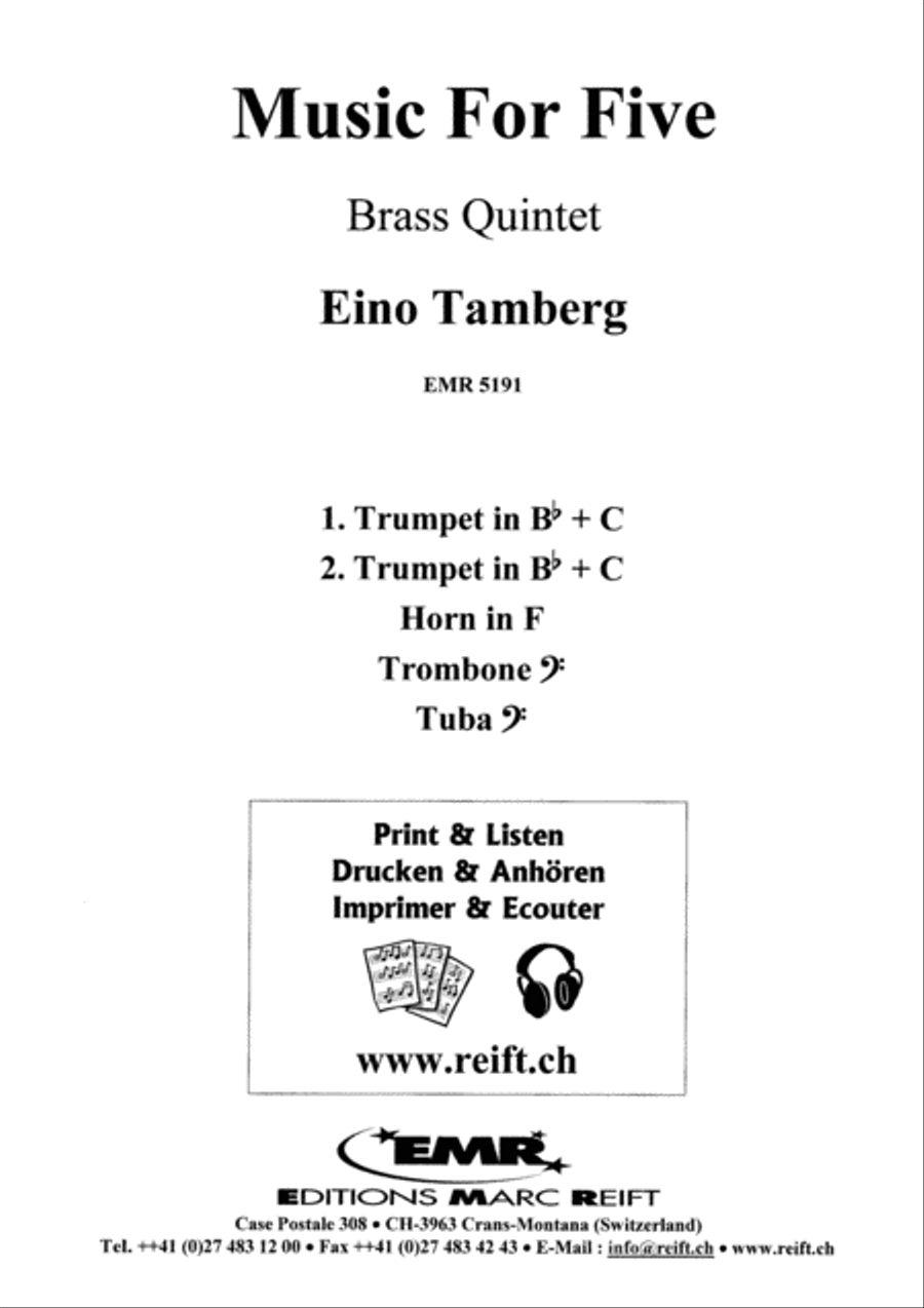 Music for Five Brass Quintet scores gallery preview page 2