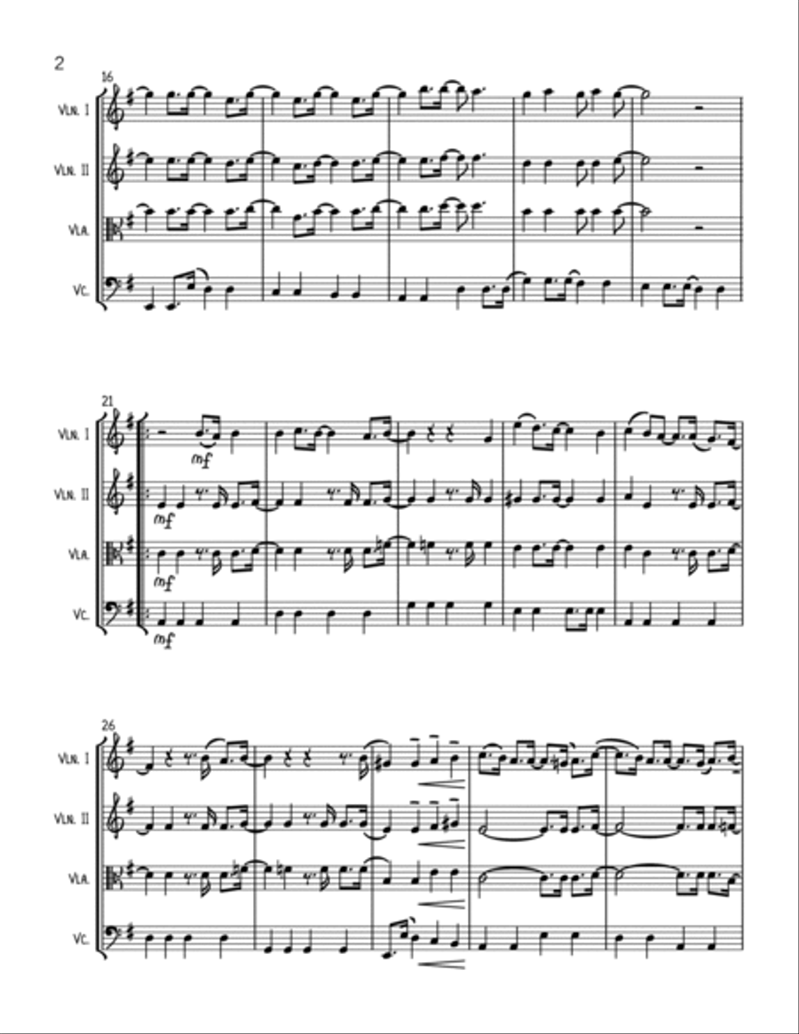 Three Lions String Quartet scores gallery preview page 2