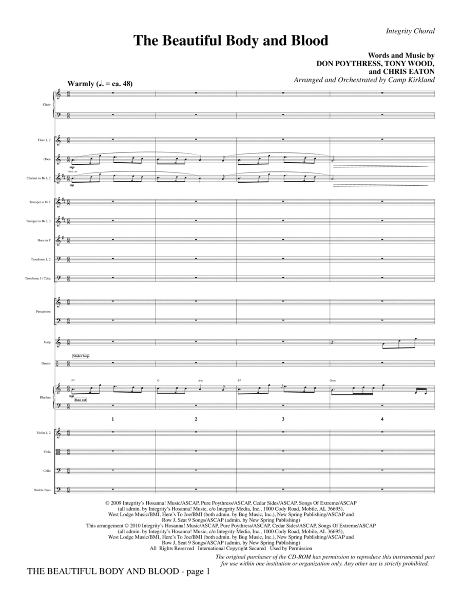 The Beautiful Body And Blood - Full Score Choir scores gallery preview page 1