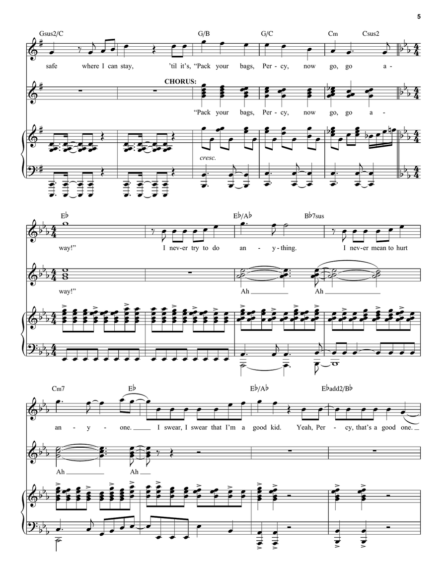 Good Kid (from The Lightning Thief: The Percy Jackson Musical) Voice scores gallery preview page 5