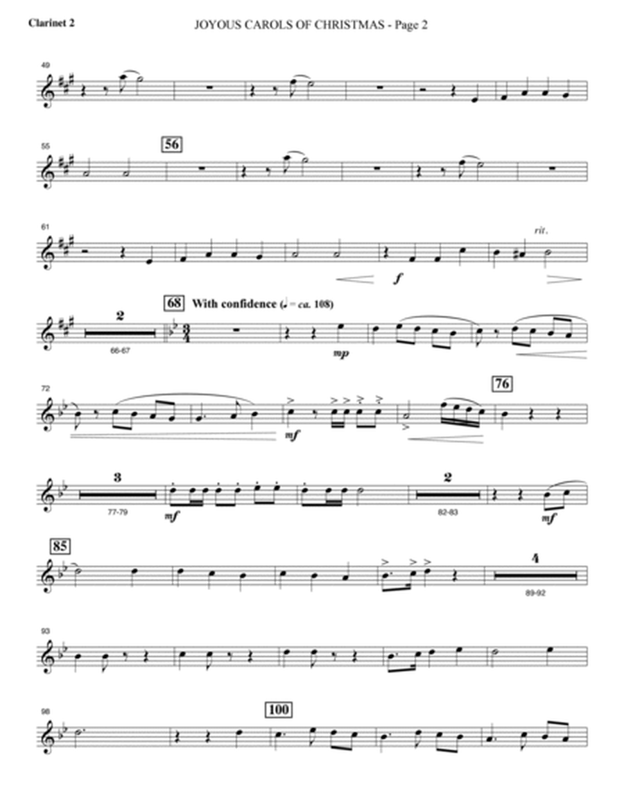 Joyous Carols of Christmas (Full Orchestra) - Bb Clarinet 2