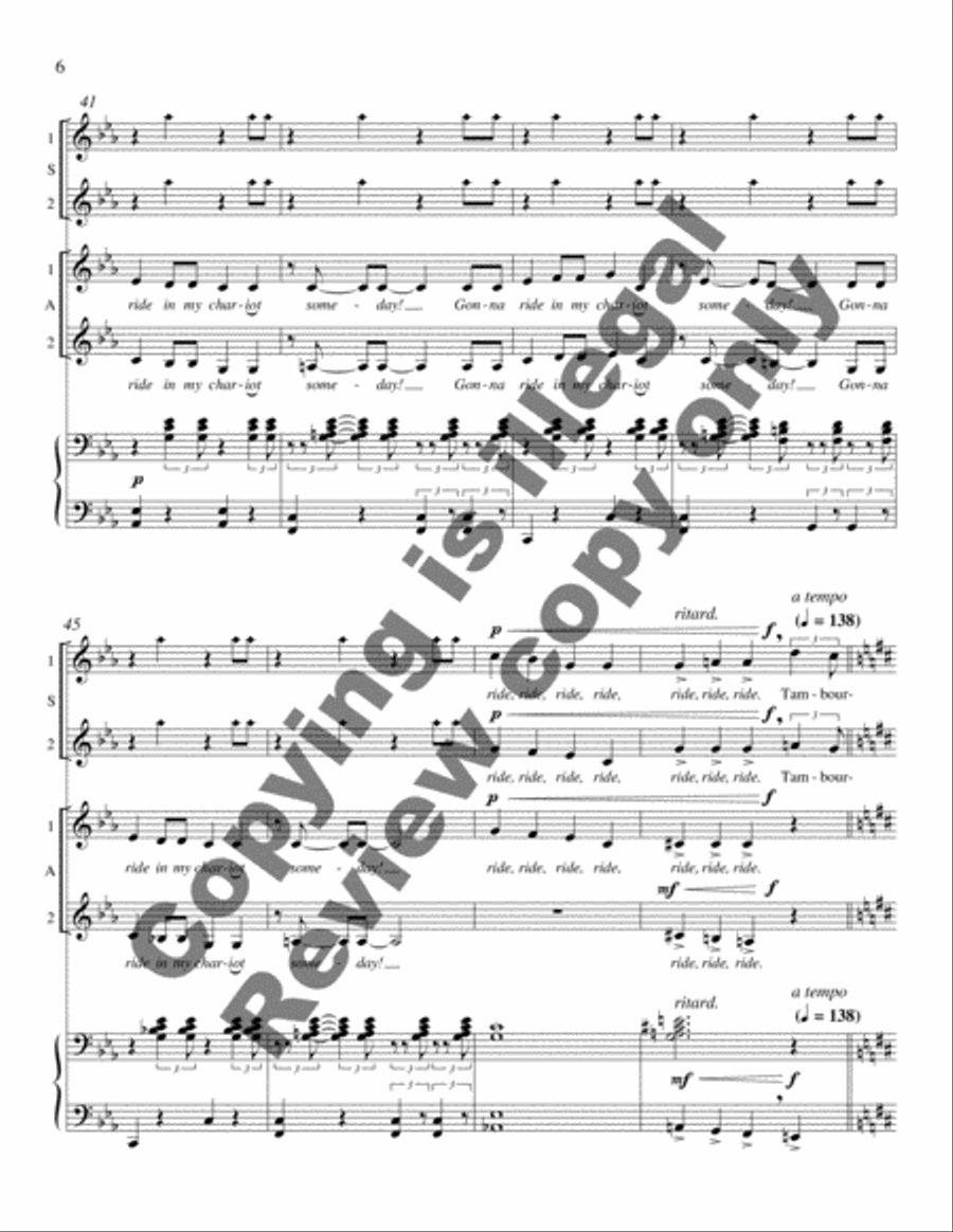 Tambourines from Harlem Songs SSAA scores gallery preview page 6