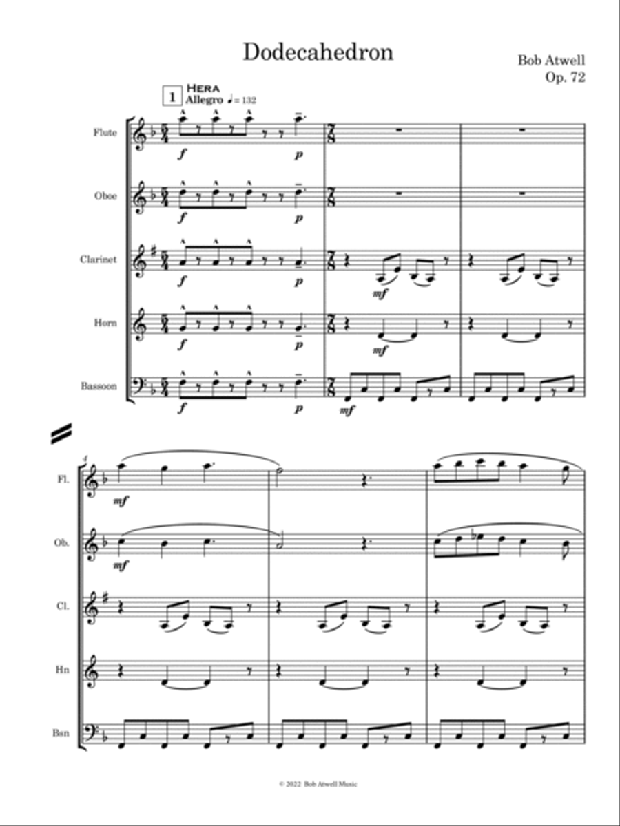 Dodecahedron Woodwind Quintet scores gallery preview page 3
