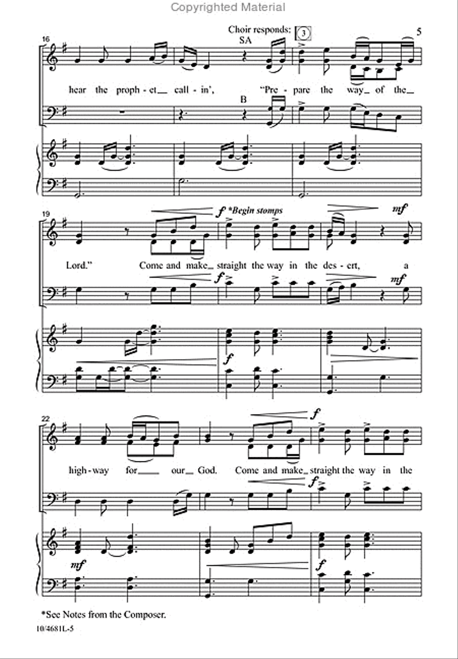 I Hear the Prophet Callin' 3-Part scores gallery preview page 6