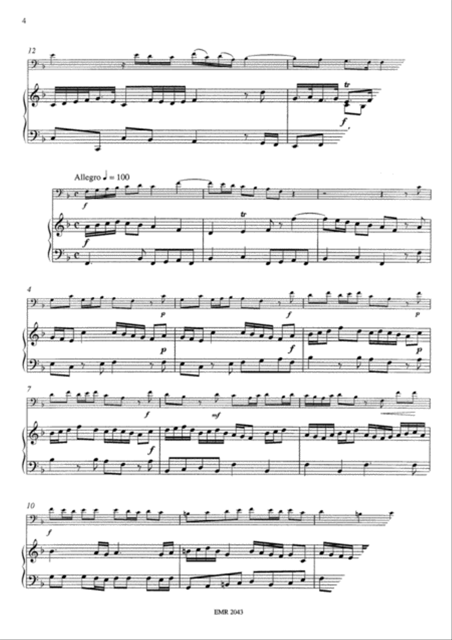 Sonata No. 1 in F Major Trombone scores gallery preview page 4