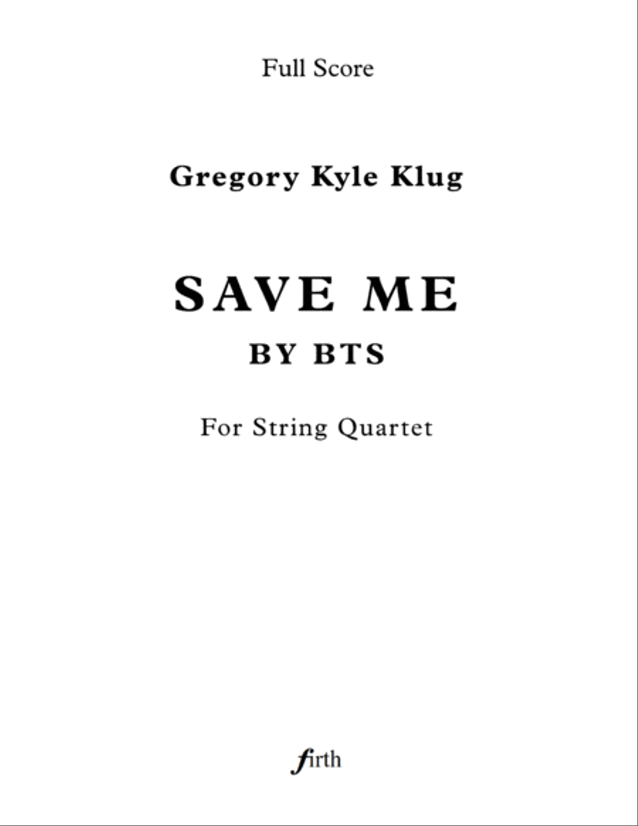 Save Me String Quartet scores gallery preview page 1