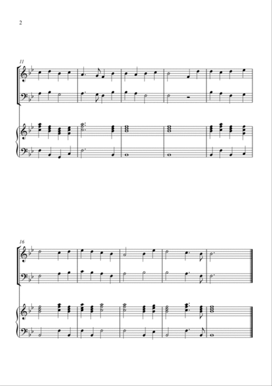 O Come, All Ye Faithful - Violin and cello with piano Piano Trio scores gallery preview page 2