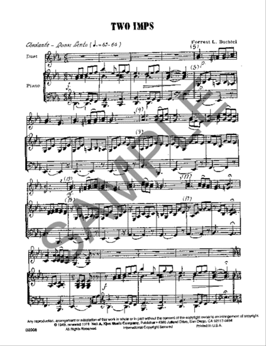 Two Imps Clarinet Solo scores gallery preview page 2
