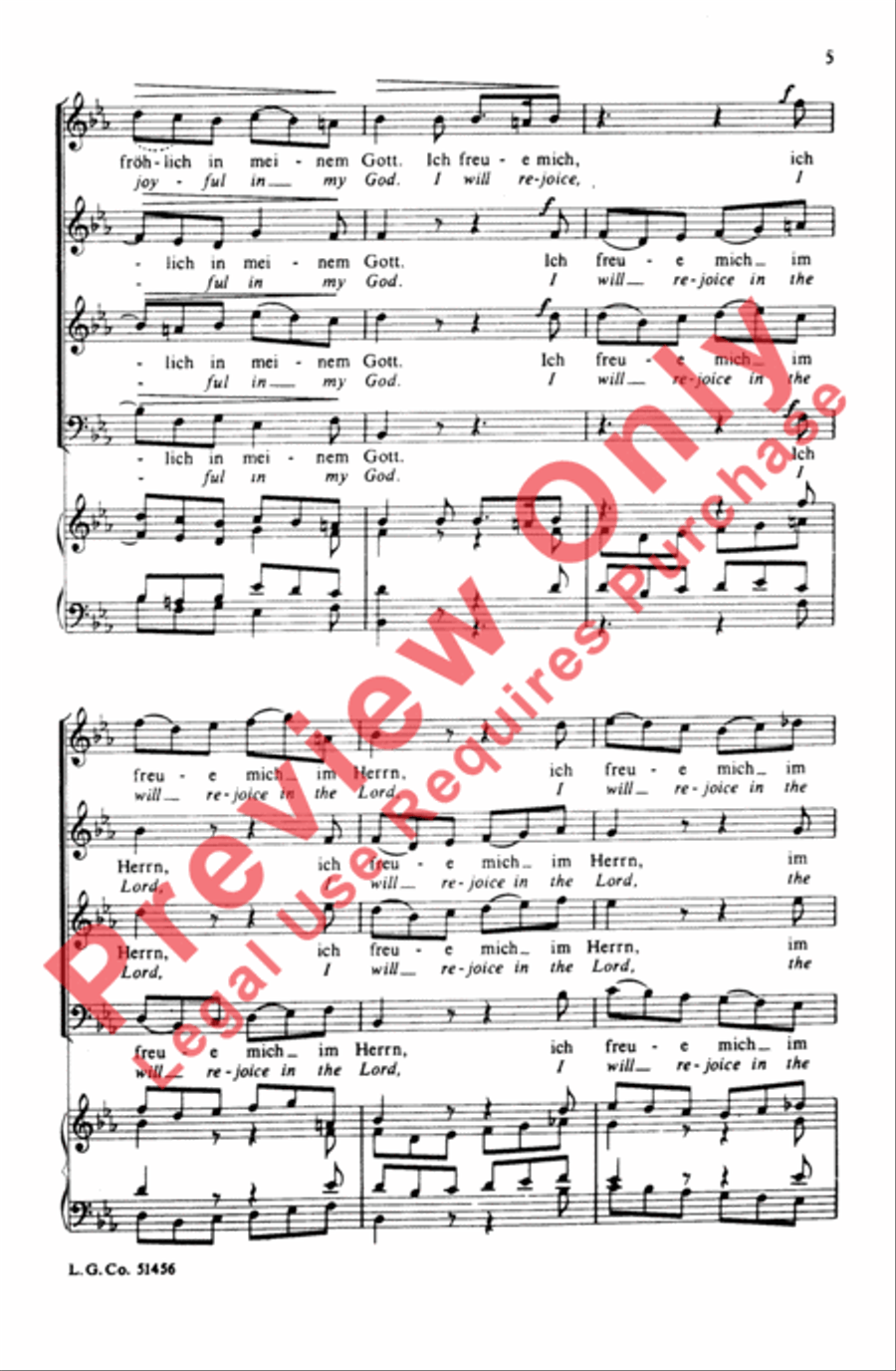 Ich Freue Mich Im Herrn (I Will Rejoice in the Lord) 4-Part scores gallery preview page 4