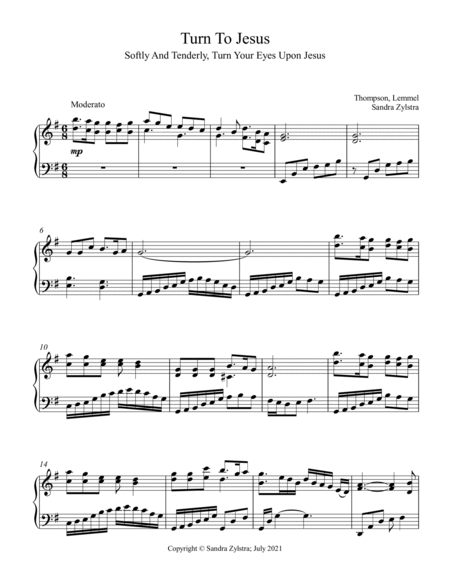 Turn To Jesus (intermediate piano solo) image number null