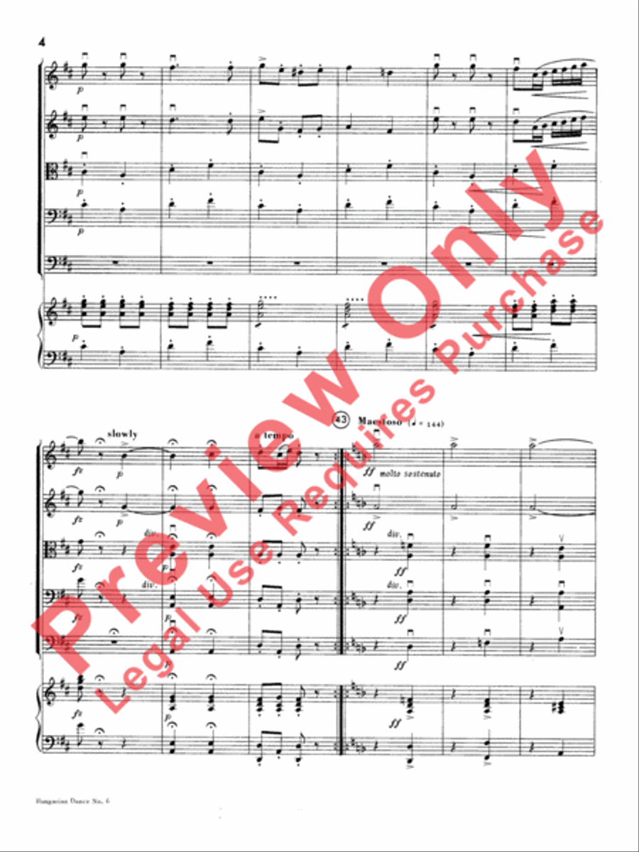 Hungarian Dance No. 6 String Orchestra scores gallery preview page 7
