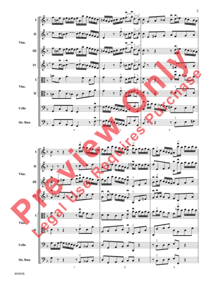 Brandenburg Concerto No. 1 in F Major String Orchestra scores gallery preview page 4