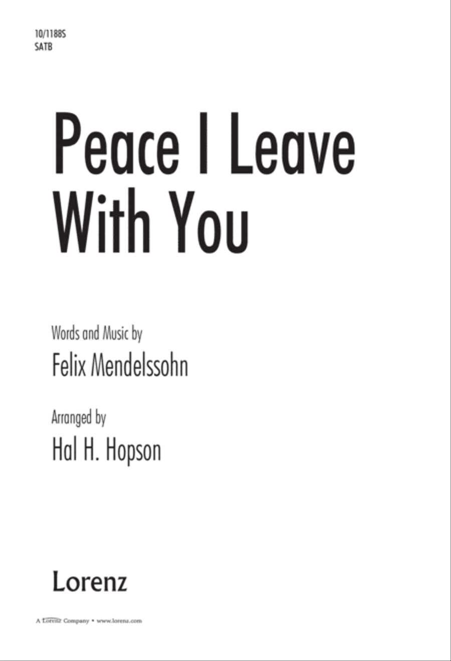 Peace I Leave With You 4-Part scores gallery preview page 1