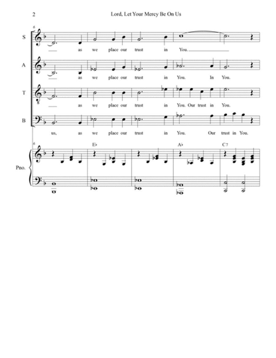 Lord, Let Your Mercy Be On Us (SATB Alternate Version) image number null