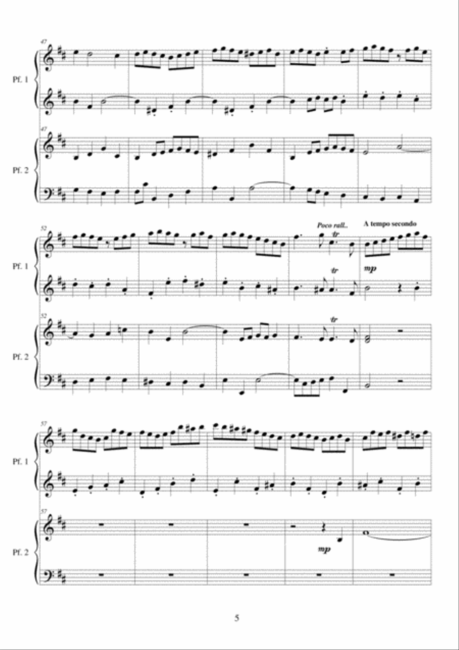 J.S.Bach - Suite no.2 in B minor - Transcription for 2 pianos 4-Part scores gallery preview page 5