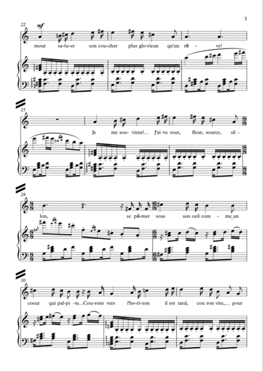 Le coucher du soleil romantique Soprano Voice scores gallery preview page 3