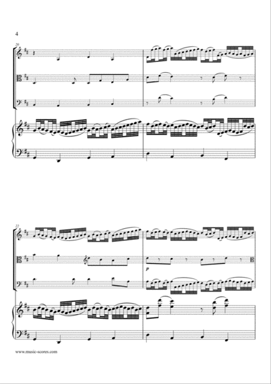 Pachelbel's Canon - String Trio and Piano Piano Quartet scores gallery preview page 4