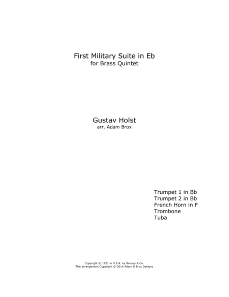 First Military Suite in F Brass Ensemble scores gallery preview page 1