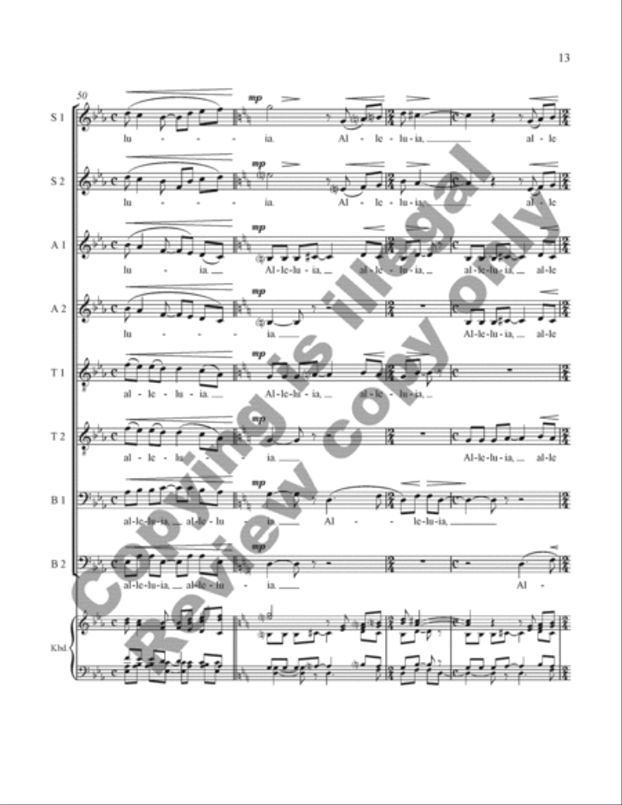 Alleluia for SSAATTBB Chorus Unaccompanied SSAATTBB scores gallery preview page 14