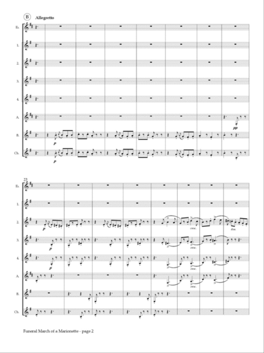 Funeral March of a Marionette for Clarinet Choir Clarinet Choir scores gallery preview page 3