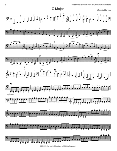 Three-Octave Scales for the Cello, Book Two, Variations