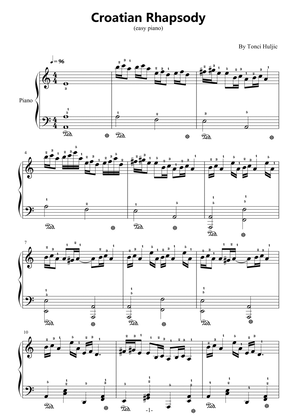 Book cover for Croatian Rhapsody,Easy Piano,With Fingering,C Major