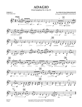 Adagio from Symphony No. 2 - Violin 3 (Viola Treble Clef)