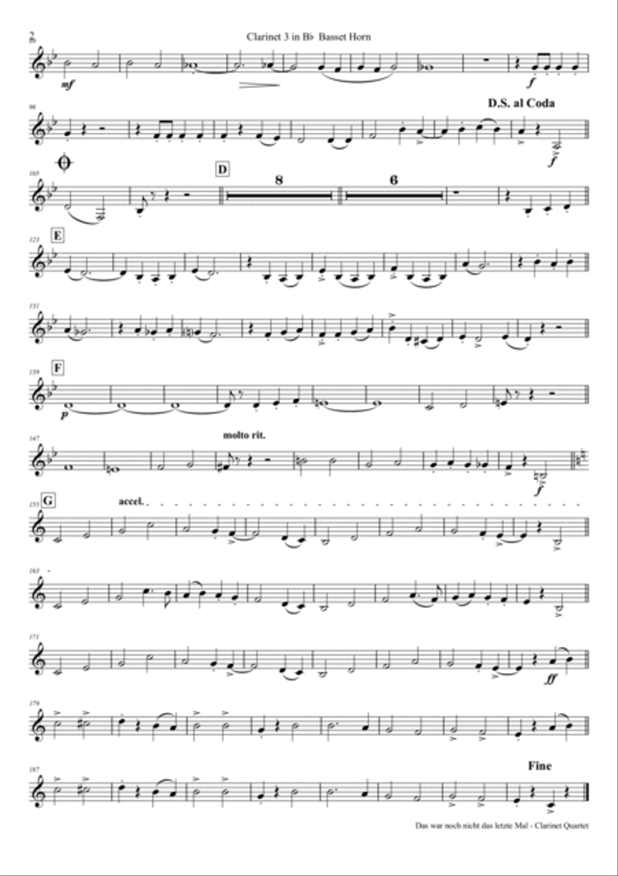 Das war noch nicht das letzte mal - German Polka - Oktoberfest - Clarinet Quartet Clarinet Quartet scores gallery preview page 6