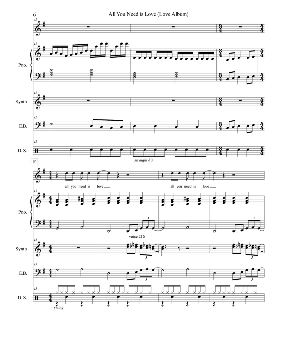 All You Need Is Love Small Ensemble scores gallery preview page 6