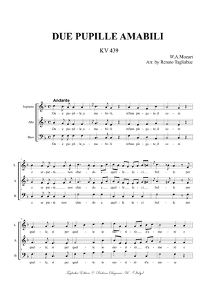 DUE PUPILLE AMABILI - KV 439 - For SAB Choir
